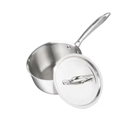 Fackelmann Stainless Steel Triply Saucepan with Lid (1L, Silver)