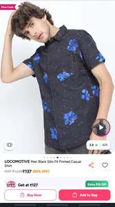 Locomotive men slim fit printed casual shirt