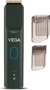 Vega SmartOne S3 Beard Trimmer for Men with AI SmartTrim Technology, USB Type C, Titanium Blade,160 mins Runtime, IPX7 Waterproof & 40 Length Settings, Shaving Machine, Travel Lock, Green, (VHTH-36) 