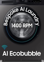 Samsung 9 kg, 5 star, AI EcoBubble, Super Speed, Wi-Fi, Hygiene Steam with Inbuilt Heater, Digital Inverter, Fully-Automatic Front Load Washing Machine (WW90DG5U24AXTL, Inox)