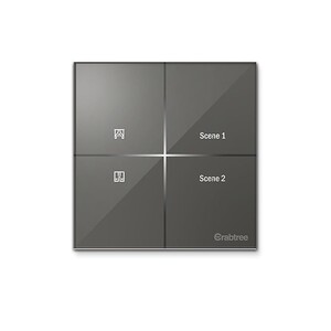 Havells Crabtree iSense Smart Monoblock Touch Panel with 1 Curtain Controller & 2 Scene(Grey)