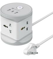 Portronics Power Plate 9 Pro, 2500W 7-in-1 Desktop Charging Station with 4X Universal Sockets, 12W USB-A & Type-C Ports, Space-Saving Power Extender, 2M Cord, Power Switch, Child Proof Shutters 