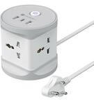 Portronics Power Plate 9 Pro, 2500W 7-in-1 Desktop Charging Station with 4X Universal Sockets, 12W USB-A & Type-C Ports, Space-Saving Power Extender, 2M Cord, Power Switch, Child Proof Shutters 