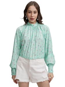 Tokyo Talkies Women's Floral Print Blouson Top 