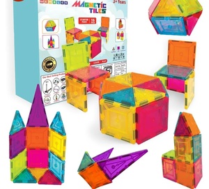Wembley Magnetic Tiles for Kids (16 Pcs),Multicolor