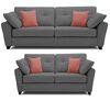 Adorn India Moris 3+2 5 Seater Sofa Set (Grey) (3 Year Warranty)
