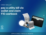 Cred Wallet: Pay a Utility bill via Wallet & claim ₹10 cashback APPLICABLE TWICE A MONTH (User Specific)