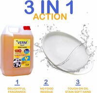 VERM LIQUIDS Dishwash Liquid Smooth Finish Cleaner Dish Cleaning Gel (Lemon, 5 L)