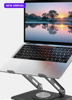 Dyazo Plus 360° Rotating Laptop Stand Foldable Tabletop Riser Upto 15.6 Inch Laptops DZ556 Aluminium Desk Stand Rotatable Laptop Stand with Adjustable Height Compatible with Universal Laptops 