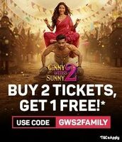 Ginny Wedss Sunny 2 Offer : Buy 2 Tickets & Get 1 Free on BookMyShow (Till 30th April)