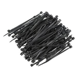 Generic Self Locking Nylon Cable Zip Ties, 2.5 X 100mm (Black, 100 Piece)