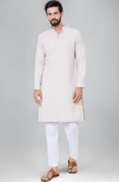 See Designs Men's Full Sleeve Mandarin Collar Geometric Sequins Embroidered Thread Work Straight Long Kurta - Festive Collection