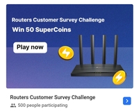 Flipkart Supercoins- Routers Customer Survey Challenge Win 50 Supercoins