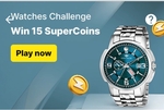 Flipkart 6 supercoins challenges win 90 supercoins luggage/watches/kids footwear/mens footwear/women's footwear/watches/jewellery challenges