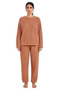 KOTTY Women’s Regular Fit Coral Fabric Winter Ensemble – Soft and Warm Wear for Chilly Days