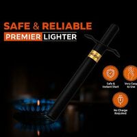 MILTON Kitchen Gas Lighter Quality Mark 1 Year Warranty Steel Gas Lighter (Black)