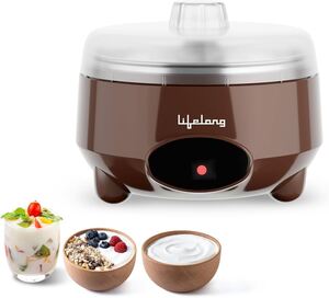  Lifelong Yogurt & Curd Maker for Home | Automatic Curd Maker with Auto Temperature Regulation | Electric Probiotic Yogurt Maker Machine for Kitchen (1 Litre) | 304 Stainless Steel Container (LLECM09) 