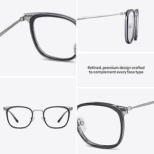 LENSKART BLU | Zero Power Blue Cut Computer Glasses | Anti Glare, Lightweight & Blocks Harmful Rays | Full Rim Square | 100% UV Protected | For Men and Women | Large | LB E13529 