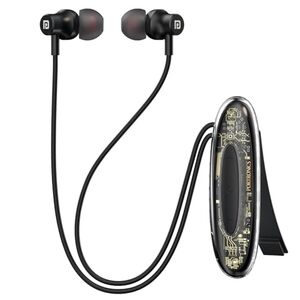 Portronics Harmonics Y5 Bluetooth Wireless In Ear Earphone with strong Clip, Upto 24 Hour Playback,Dual Pairing, HD Clarity Mic, Transparent Design,Magnetic Buds, Bluetooth V6.0,Type C Charging(Black)