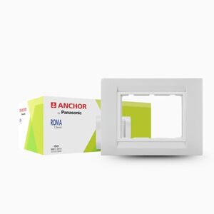 Anchor by Panasonic Roma Classic 4 Module Tresa Glossy White Plate for Switch Board (White, 30249WH-20)