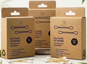 Natural Bamboo Cotton Buds (450 Cotton Swabs) – Eco-Friendly Bamboo Cotton Earbuds (225 Sticks)  (Pack Of 3)
