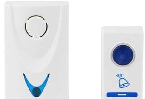 Gesto Remote Control Door Bell - Dust & Waterproof Plastic Wireless Calling Bell - White Door Bell Wireless for Home, Shop & Office - Cordless Call Bell for Desk, Counter & Table