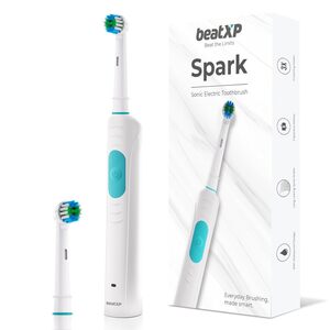 beatXP Spark Sonic Electric Toothbrush for Adults with 2 Brush Heads  (White)