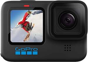 GoPro Hero 10 Waterproof with Front LCD and Touch Rear Screens (Black, 23 MP)