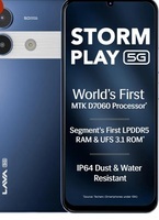 Lava Storm Play 5G (Frosty Blue, 6+6*GB RAM, 128GB Storage) | World's First MTK D7060 Processor | 500k+ Antutu | LPDDR5 RAM | UFS 3.1 Storage | 50MP AI Camera | 120Hz Refresh Rate | IP64 Protection