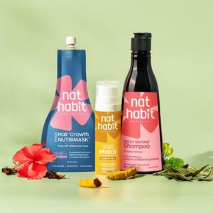 Get Free Nat Habit Anti Hairfall Nutrimask x 2 on Min spend of ₹499