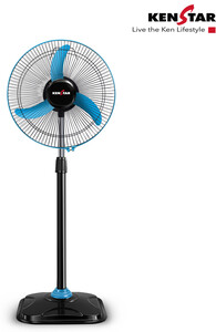 Kenstar Wind Speed Ultra BLU with 24 Months Warranty 400 mm Pedestal Fan (Black & Electric Blue | Pack of 1)