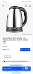kenstar Estella Electric Kettle, 1.6L, Stainless Steel, Auto Shut off