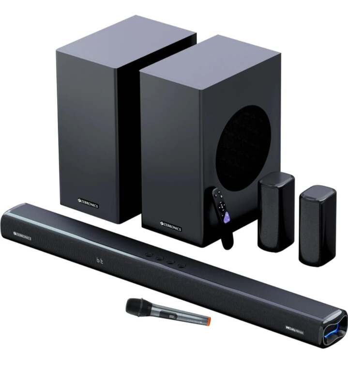 80% off on - ZEBRONICS Juke BAR 9850 Dolby Atmos Dual Wireless Soundbar - Rs. 14749