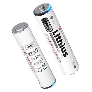 Portronics Lithius Cell - AAA USB-C Rechargeable Lithium-ion Battery Pair Of Cell, Type C Charging Port, AAA Size Cell
