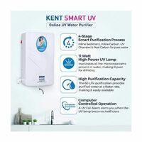 Kent 4-Stage UV Smart Water Purifier | Computer Controlled Operation | For Low TDS Water | White