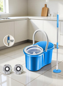 SHIVONIC Magic Dry Bucket Mop - 360 Degree Self Spin Wringing Mop Set