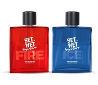 Set Wet Fire & Ice Perfume for Men, Woody & Citrusy Long Lasting Perfume, Pack of 2 Eau de Parfum  -  200 ml