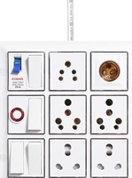 Elegant Casa 16 Amp Electric Extension Board Heavy Duty Multi Sockets with Switches and MCB High Power Extension Box (2500W) Power Strip with 10m Extension Cord Wire 3 Core 16 Amp Plugtop White 220V