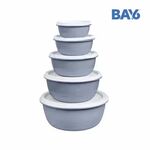Zepto | BAY6 Round Container Set With Lid - Grey 5pc