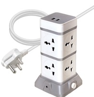 Caribou CBU-35 Power Tower Extension Board with USB Ports | 8 Universal Power Sockets| Overload Protector | Led Indicator| 2.0 mtr ISI Approved Cord| Multi-Plug| 2500w|2.4A USB Port|Made in India