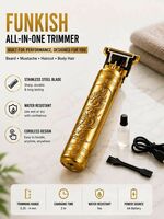 FUNKISH Beard, Mustache, Haircut, Trimmer Head and Body Hair Shaver For Men Runtime: 120 min Trimmer for Men & Women (Gold)