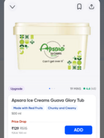 Instamart | Search Apsara Icecream |  Guava Glory Tub | PRICE DROP