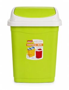 Aristo Plastic Small Swing Dustbin 9 Ltr (Green)