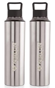 NIRLON Eco Pure Single Wall Stainless Steel Water Bottle, Water Bottles For Fridge Pack of 2|Leak Proof|Office|Gym Bottle|Home|Kitchen|Hiking|Treking Bottle|Travel Bottle [Black Color|900ml]