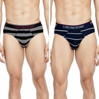 Chromozome Mens Modal-Stretch Striper Briefs (Pack of 2)
