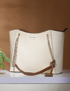 Mast & Harbour Textured Structured Tote Bag with Tasselled