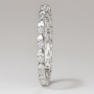 Heart Shaped Silver Plated American Diamond Bracelet 