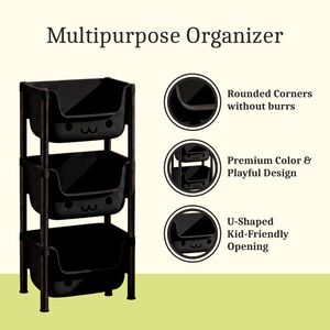 Carlos 3 Compartments Plastic Cabinet for Multipurpose Storage Bedroom|Hospital Plastic Kitchen Cabinet (Finish Color - ALL, DIY(Do-It-Yourself))