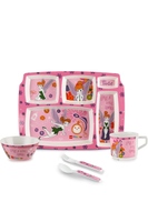 Cello Kidzbee Pentameal Tinker Bell Melamine Meal Set for Kids, Set of 5, Light Pink | BPA Free and Food-Grade Material | Attractive and Kidfriendly Designs | Break Resistant & Durable Set