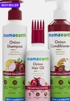 Take a look at this "Anti Fall Spa Range with Onion Hair Oil + Shampoo + Conditioner for Control" (3 items in set)